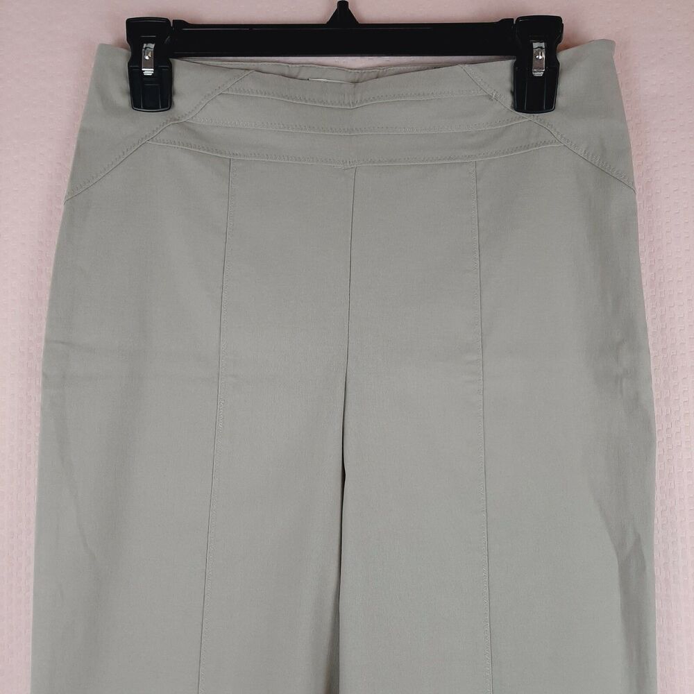 NEW Bellissima Fashions Women Straight Pants High Waist Side Zip Beige Size 6 - Picture 8 of 12